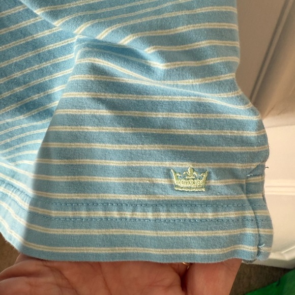 Peter Millar Blue Striped Men's San Luis Obispo Coutry Club Polo Shirt Size L - Picture 4 of 6